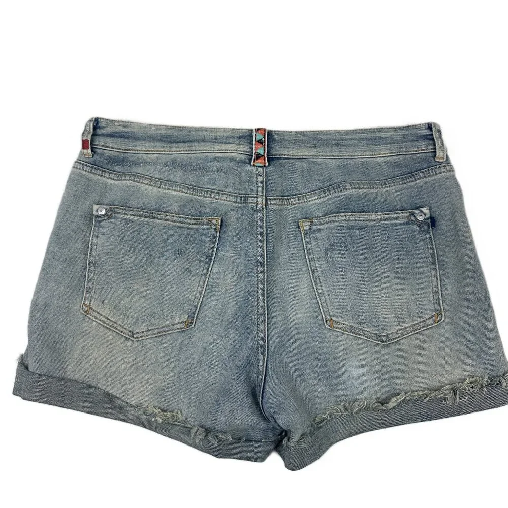 Anthropologie Pilcro Signature High‎ Rise Embroidered Western Denim Short 30 - Picture 8 of 13